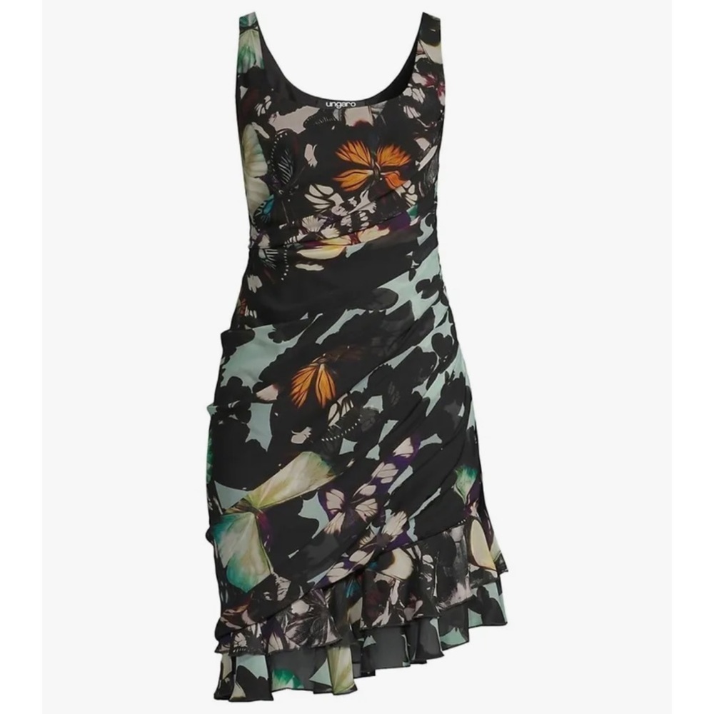 Ungaro beautiful Maren butterfly ruched dress